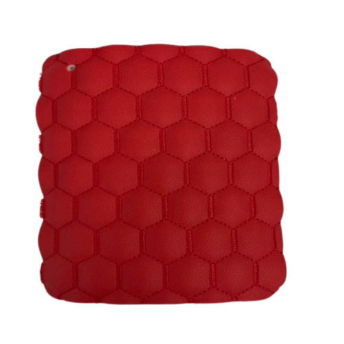 Red Honeycomb Hexagon Quilted Foam Backed Faux Leather Vinyl Fabric