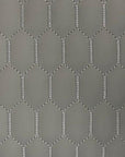 Gray Honeycomb Hexagon Quilted Foam Backed Faux Leather Vinyl Fabric