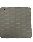 Gray Honeycomb Hexagon Quilted Foam Backed Faux Leather Vinyl Fabric