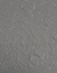 White Ariba Floral Leaf Stretch Sequins Fabric