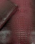 Burgundy Amazon 3D Embossed Gator Faux Leather Vinyl Fabric