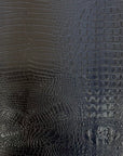 Midnight Blue Amazon 3D Embossed Gator Faux Leather Vinyl Fabric