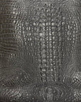 Dark Charcoal Gray Amazon 3D Embossed Gator Faux Leather Vinyl Fabric