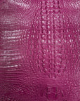 Fuchsia Amazon 3D Embossed Gator Faux Leather Vinyl Fabric