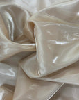 Champagne Beige Crystalized Reflective Liquid Bridal Satin Fabric