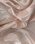 Blush Pink Crystalized Reflective Liquid Bridal Satin Fabric