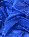 Royal Blue Crystalized Reflective Liquid Bridal Satin Fabric