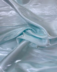 Tiffany Blue Crystalized Reflective Liquid Bridal Satin Fabric