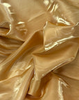 Gold Crystalized Reflective Liquid Bridal Satin Fabric