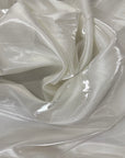 Ivory Crystalized Reflective Liquid Bridal Satin Fabric