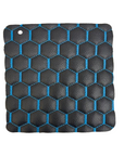 Black | Blue Honeycomb Hexagon Quilted Foam Backed Faux Leather Vinyl Fabric