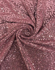 Dark Mauve Pink Metallic Lurex Embroidered Sequins Fabric