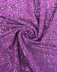 Purple Metallic Lurex Embroidered Sequins Fabric