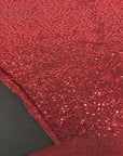 Red Metallic Lurex Embroidered Sequins Fabric