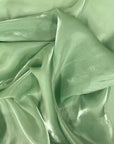 Sage Green Crystalized Reflective Liquid Silk Chiffon Fabric