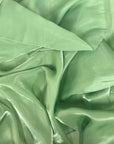 Sage Green Crystalized Reflective Liquid Silk Chiffon Fabric