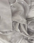 Silver Crystalized Reflective Liquid Silk Chiffon Fabric