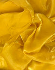 Yellow Crystalized Reflective Liquid Silk Chiffon Fabric