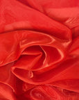 Red Crystalized Reflective Liquid Silk Chiffon Fabric