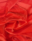 Red Crystalized Reflective Liquid Silk Chiffon Fabric