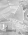 White Crystalized Reflective Liquid Silk Chiffon Fabric