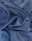 Navy Blue Crystalized Reflective Liquid Silk Chiffon Fabric