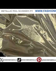 Silver Metallic Stretch Lurex Foil Shimmer ITY Spandex Fabric