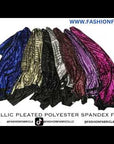 Gold Metallic Pleated Foil Polyester Spandex Fabric