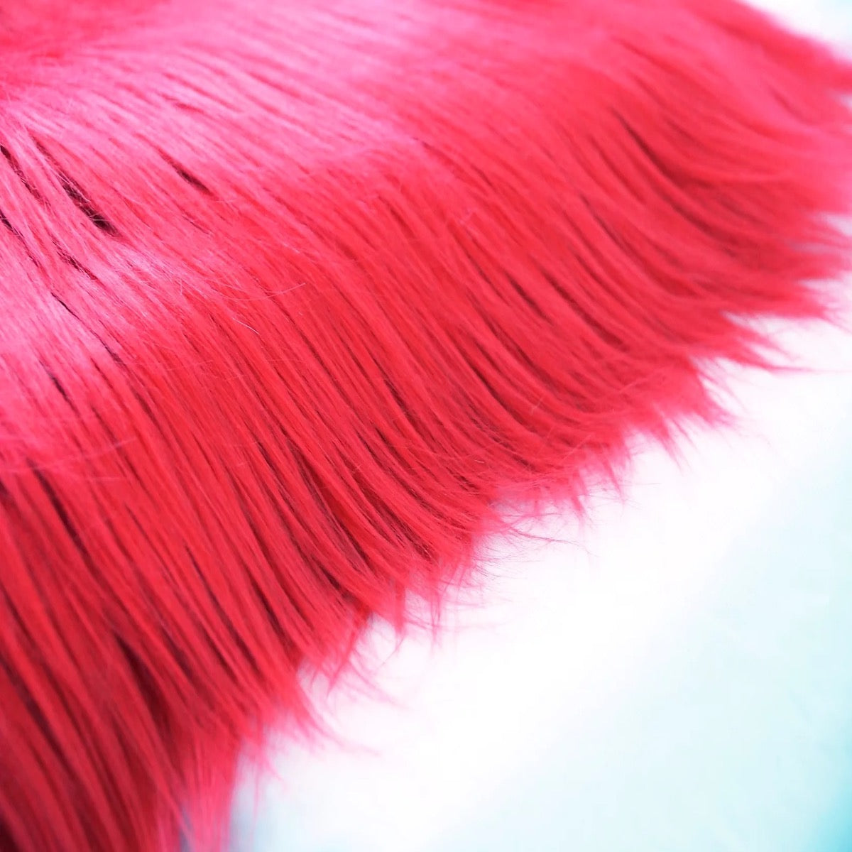 Faux / Fake Fur Shaggy RED Fabric By the Yard : : Home
