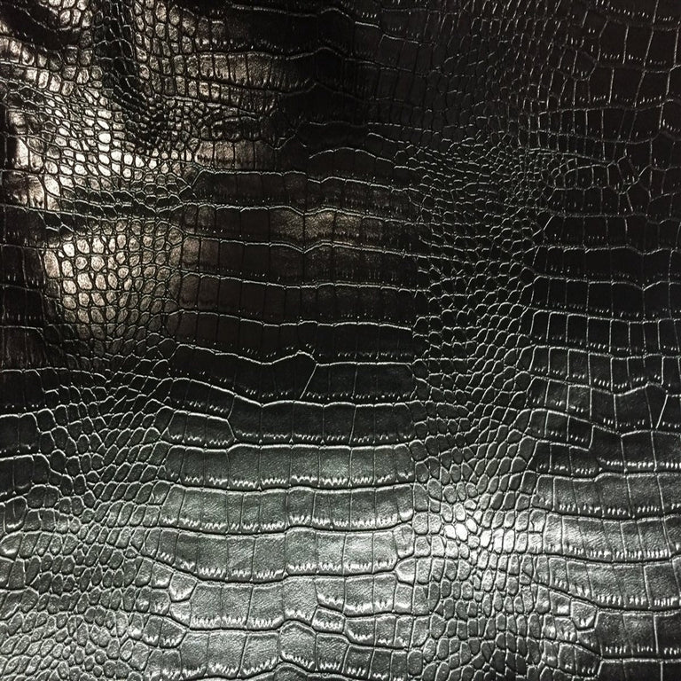 Black Embossed Crocodile Vinyl Fabric | Fashion Fabrics – Fashion ...