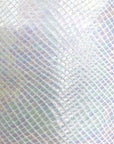 White Venom Snake Skin Stretch Velvet Iridescent Spandex Fabric