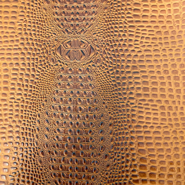 Gingerbread Brown Aussie 3D Embossed Gator Vinyl Upholstery