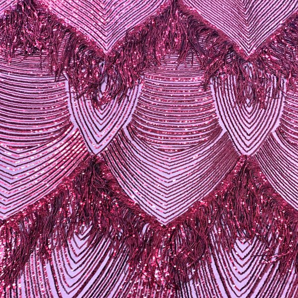 Champagne Gold Flamingo Fringe Sequins Embroidered Prom Wedding Couture Fabric - deals Sold By The Yard