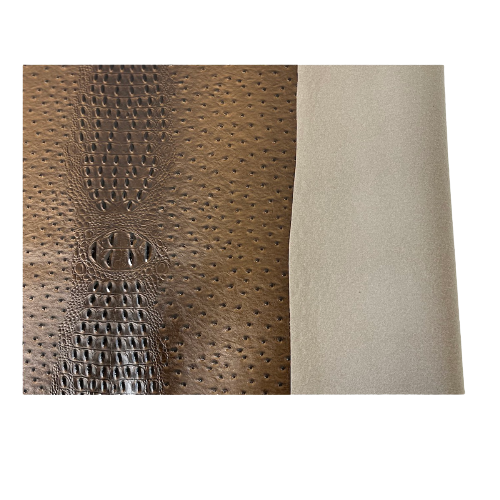 Beige Gatorich Faux Leather Upholstery Crafting Vinyl Fabric