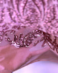 Dusty Pink Nebill Stretch Sequins Lace Fabric - Fashion Fabrics LLC