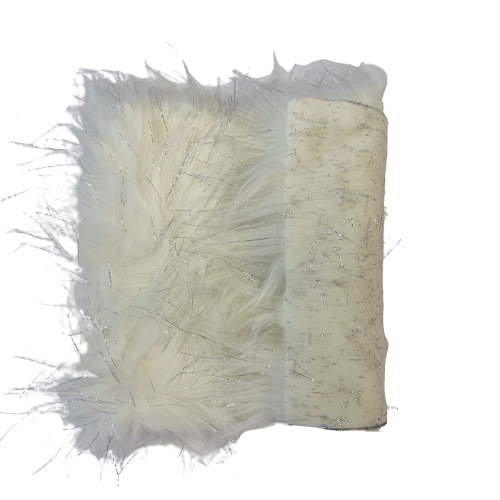 TINSEL - Faux Fur Fabric Long Pile Sparkling Tinsel - WHITE - Sold By –  METHUSELAHFABRICS