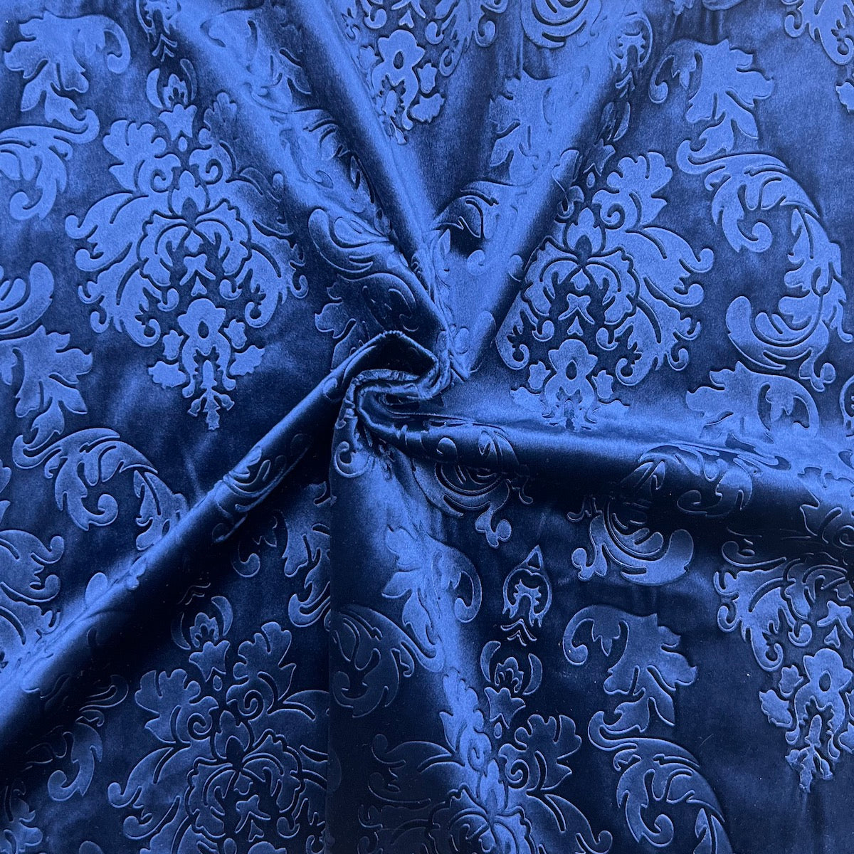 Royal Blue Damask Embossed Velvet Upholstery Drapery Fabric – Fashion ...