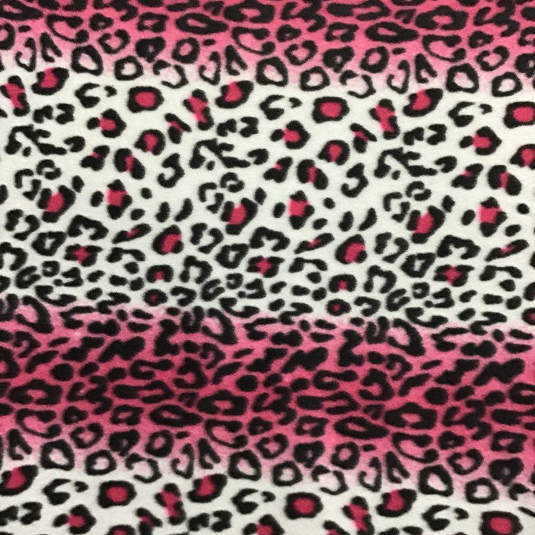 White Pink Leopard Print Apparel Blanket Costume Fleece Fabric ...